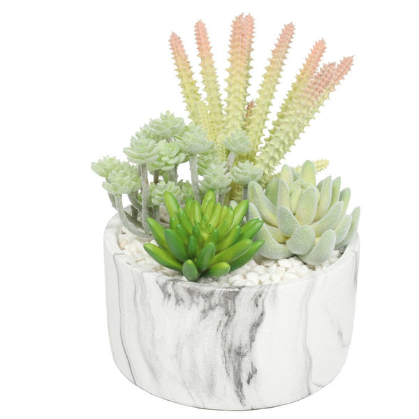 Potted Artificial Succulent Bowl with Marble Pot 20.5cm Deals499