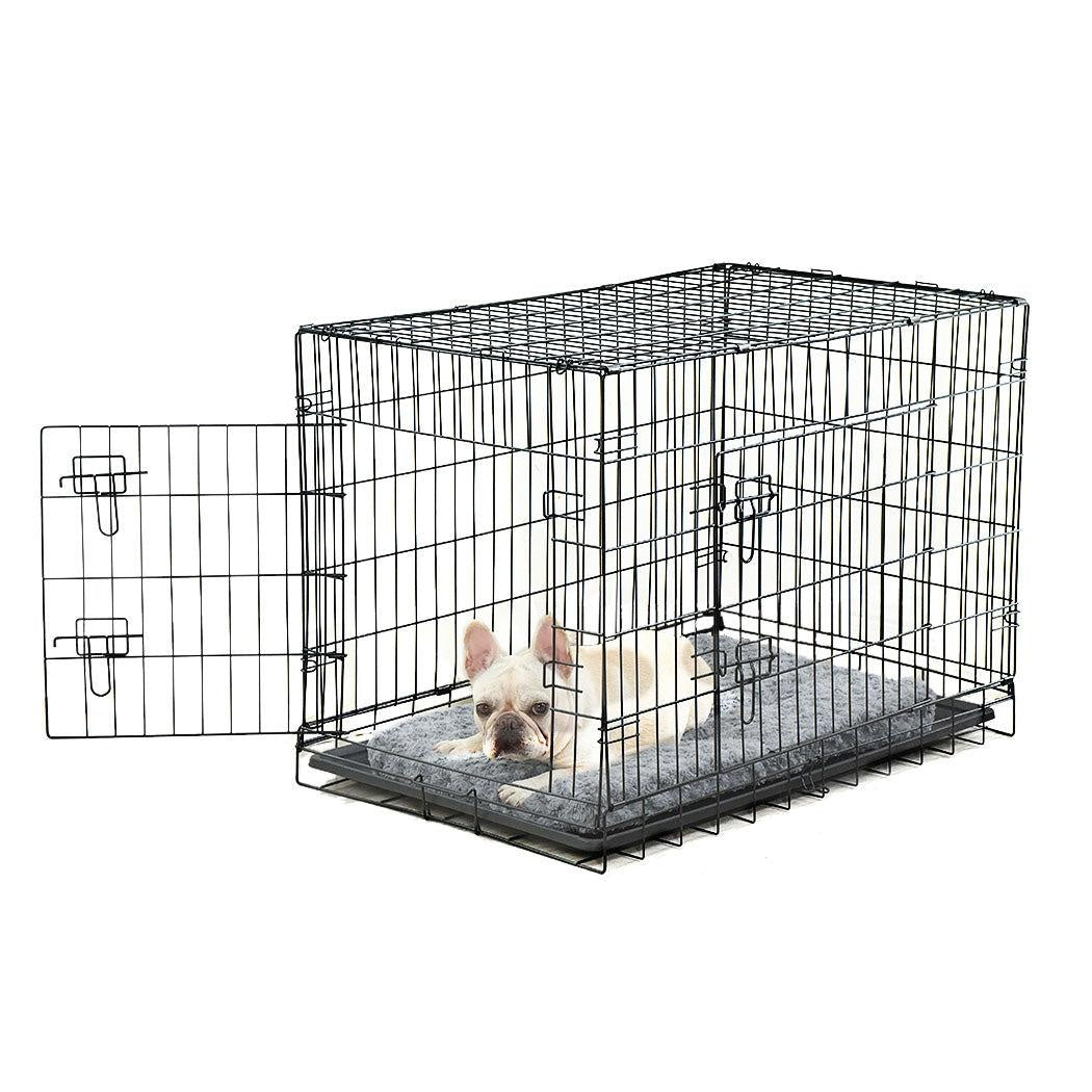 PaWz Pet Dog Cage Crate Metal Carrier Portable Kennel With Bed 30