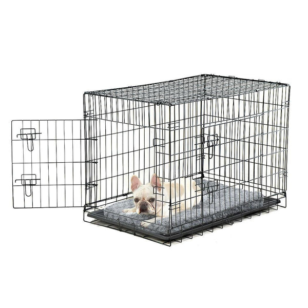 PaWz Pet Dog Cage Crate Metal Carrier Portable Kennel With Bed 30" Deals499