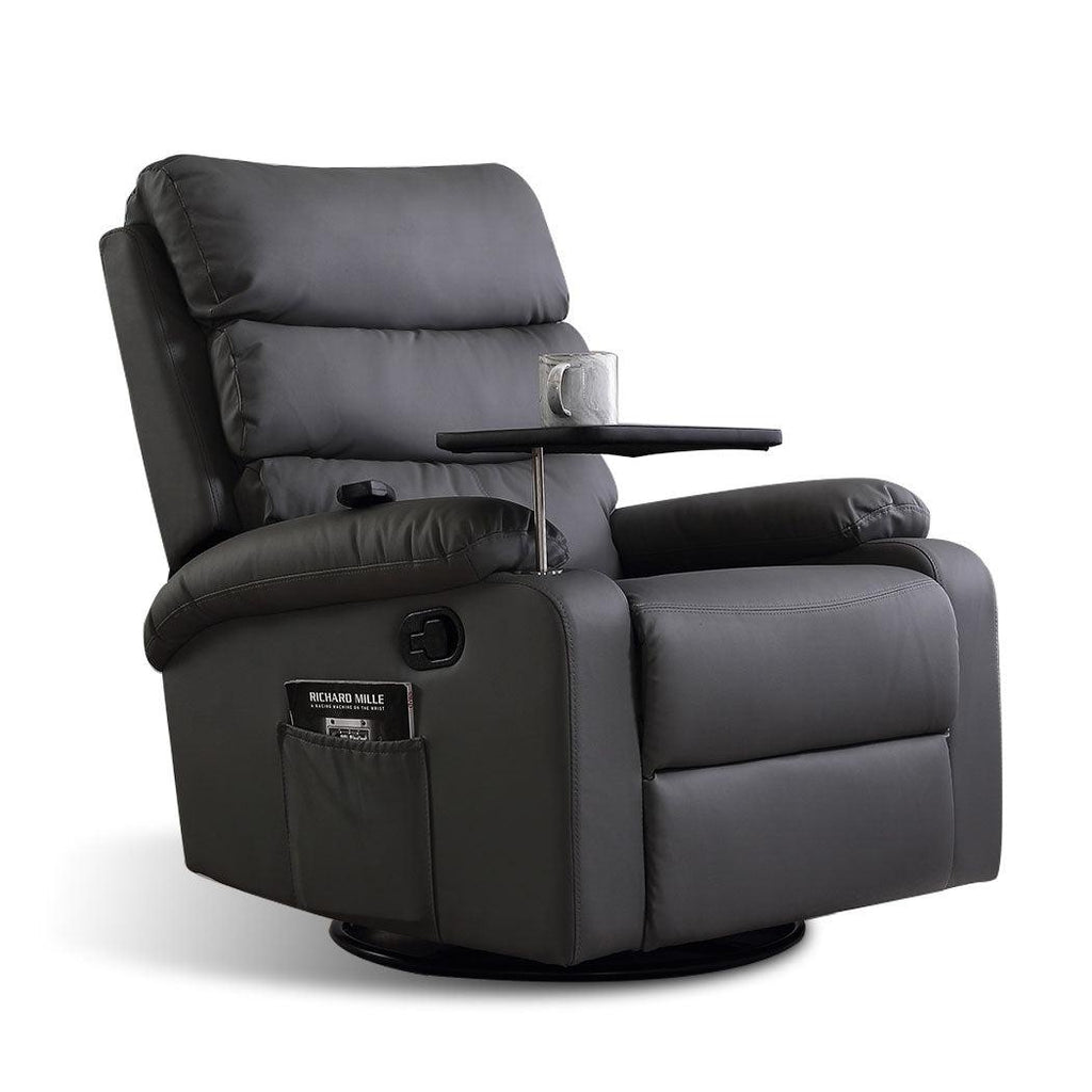 Levede Massage Chair Recliner Chairs Heated Lounge Sofa Armchair 360 Swivel Grey Deals499