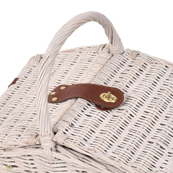 2 Person Picnic Basket Baskets Set Outdoor Blanket Deluxe Wicker Gift Storage Deals499