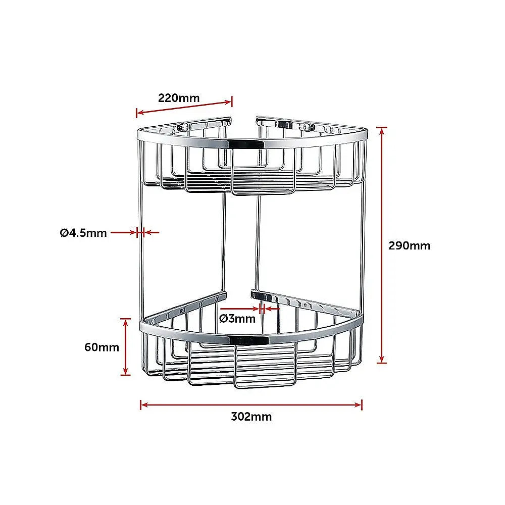 2-Tier Corner Bathroom Basket Shelf Rail Rack Deals499