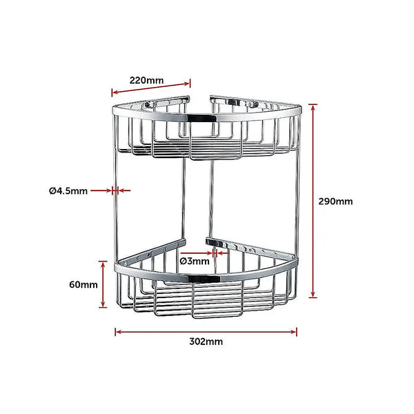 2-Tier Corner Bathroom Basket Shelf Rail Rack Deals499