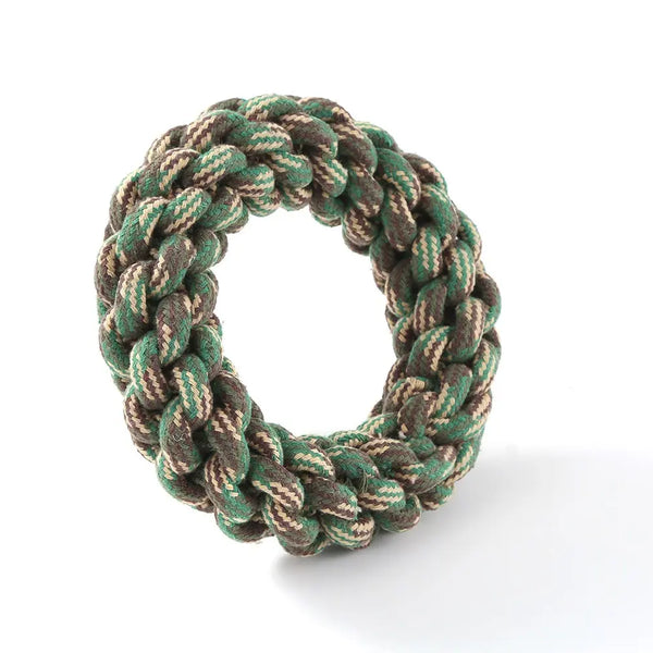 2 x Dog Toy Cotton Rope Braided Ring Pet Toy Chew Rope Play Dental Deals499