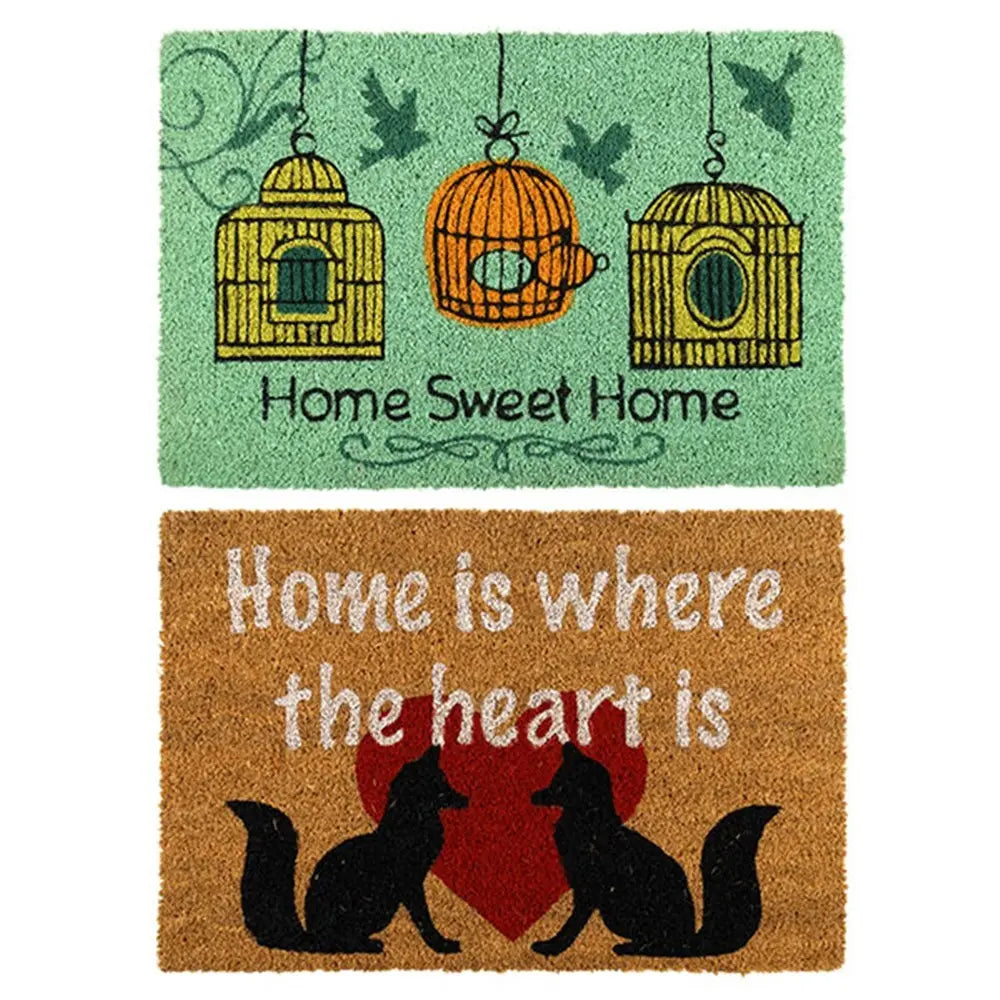 2 x Doormat for Front Door Entryway Cursive Natural Coconut Coir Floor mat Outdoor 40x60cm Deals499