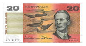 1966 to 1994 $20 Twenty Dollars King Ford Smith / Hargrave Old Australian Paper Money Banknote (ET Series) Deals499