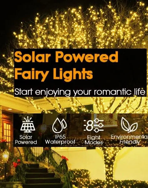 200 Waterproof LED Solar Fairy Light Outdoor with 8 Lighting Modes for Home,Garden and Decoration Deals499