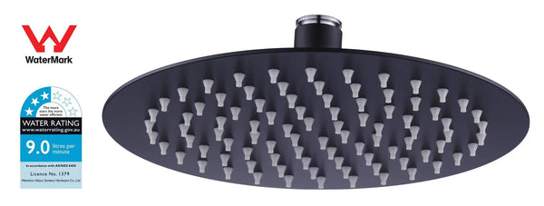 200mm Shower Head Round 304SS Electroplated Matte Black Finish Deals499