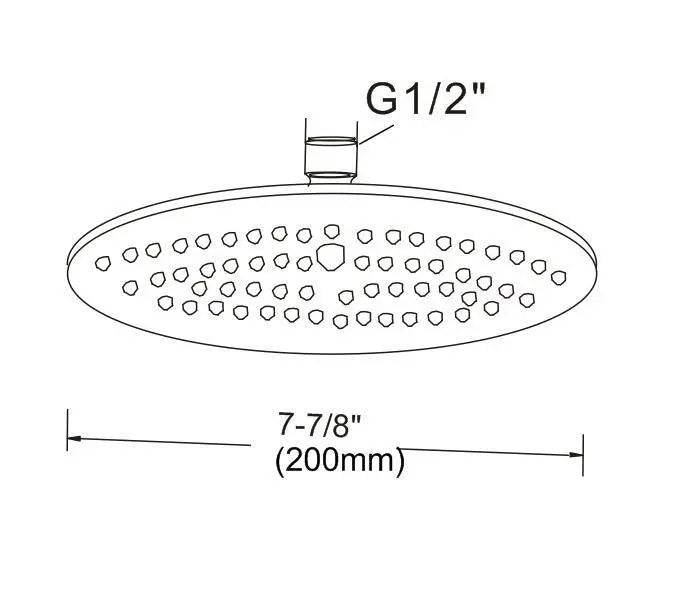 200mm Shower Head Round 304SS Electroplated Matte Black Finish Deals499