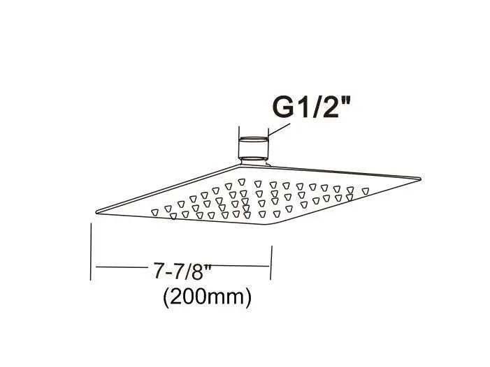 200mm Shower Head Square 304SS Polished Chrome Finish Deals499