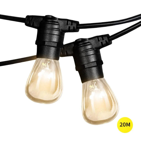 20M Festoon String Lights Kits Christmas Wedding Party Waterproof Indoor/Outdoor Deals499
