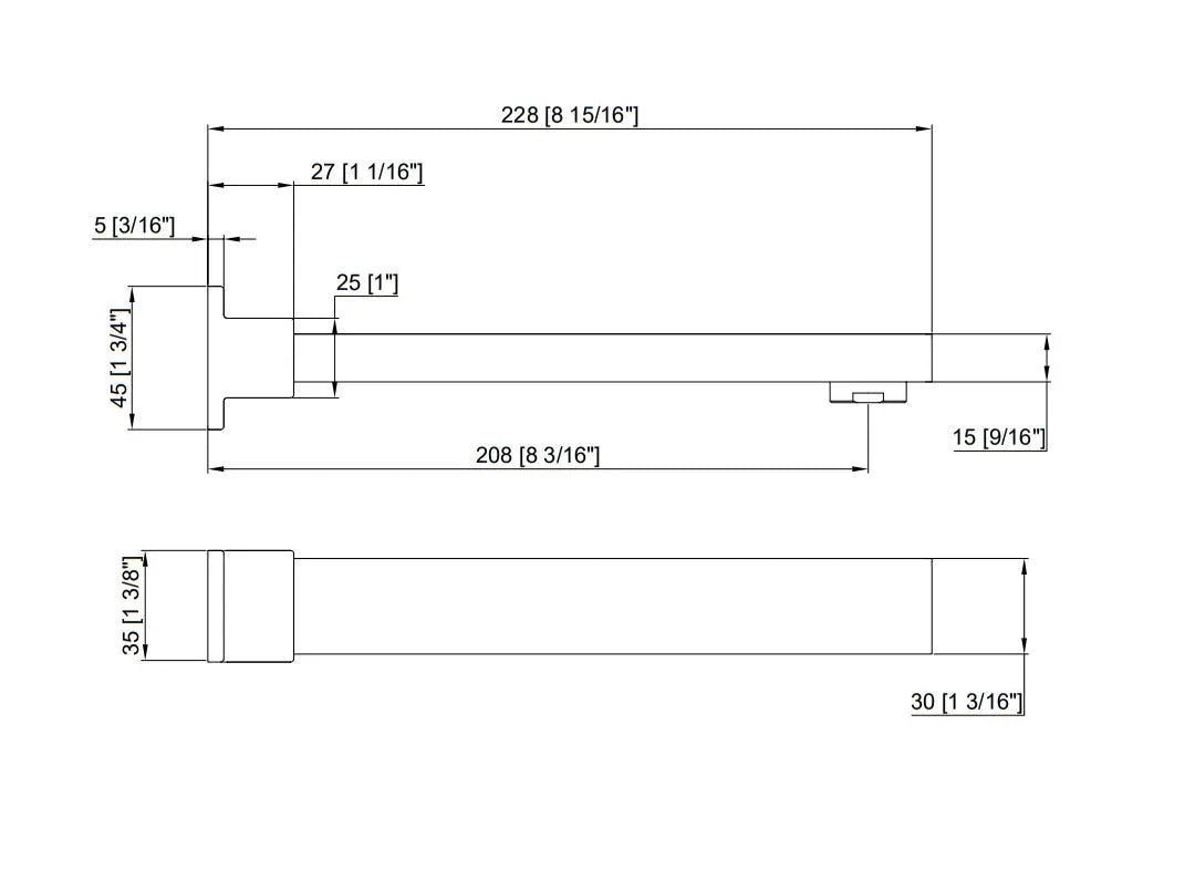 228mm Bath Spout Polished Chrome Finish Deals499