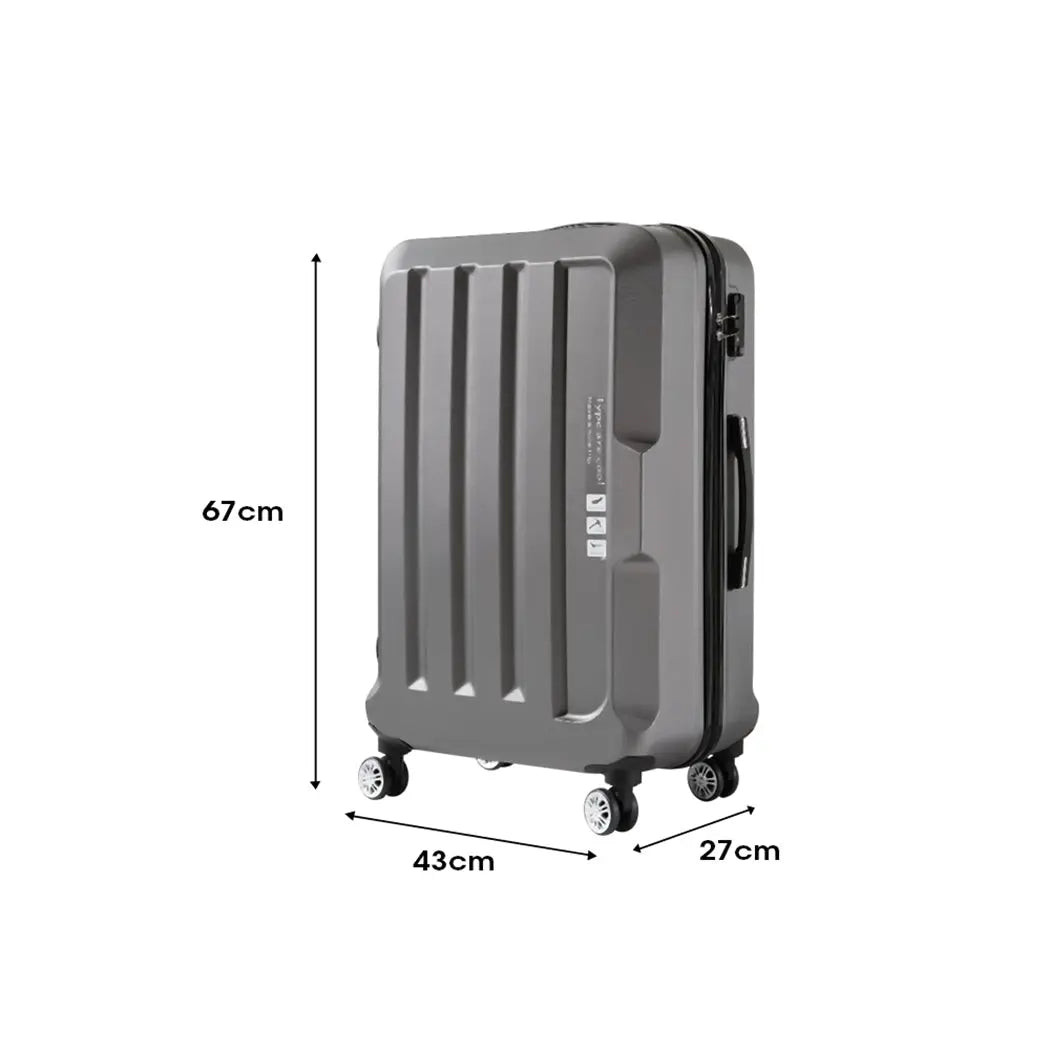 24" Check In Luggage Hard side Lightweight Travel Cabin Suitcase TSA Lock Grey Deals499