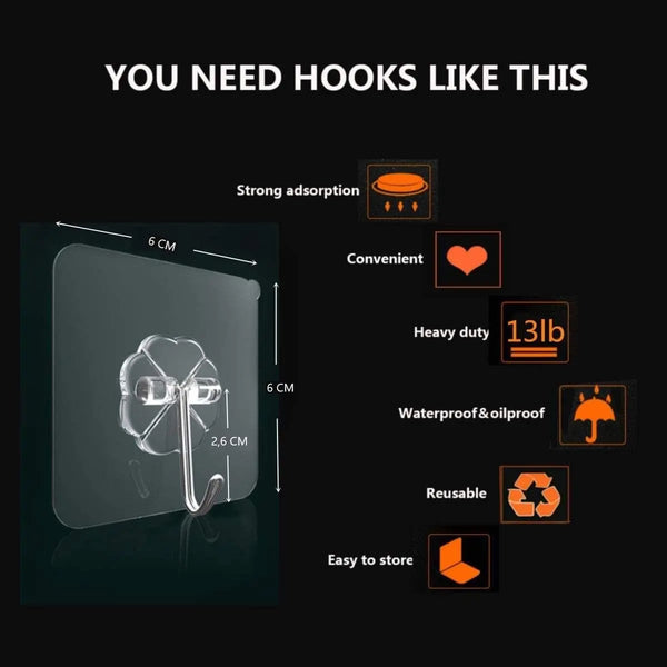 24 Packs Heavy Duty Adhesive Hooks Kitchen Wall Hooks Deals499