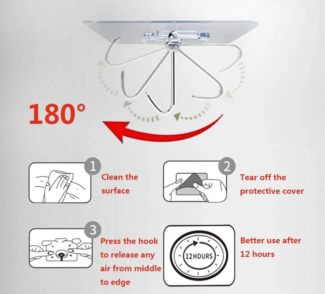 24 Packs Heavy Duty Adhesive Hooks Kitchen Wall Hooks Deals499