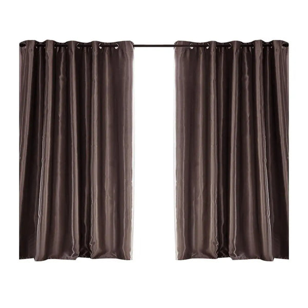2X Blockout Curtains Blackout Curtain Bedroom Window Eyelet Taupe 300CM x 230CM Deals499