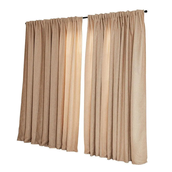 2X Blockout Curtains Curtain Living Room Window Buff 240CM x 230CM Deals499