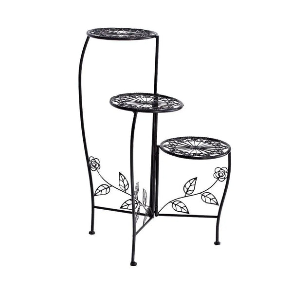 2X Wrought Iron Outdoor Indoor Flower Pots Plant Stand Garden Metal Corner Shelf Deals499
