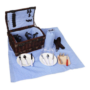 Picnic Basket Set 2 Person Willow Baskets Deluxe Outdoor Travel Camping Blanket Deals499