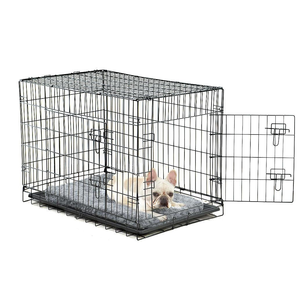 PaWz Pet Dog Cage Crate Metal Carrier Portable Kennel With Bed 48