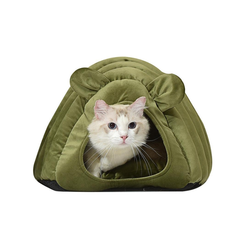 Pet Bed Comfy Kennel Cave Cat Beds Bedding Castle Cat Igloo Round Nest Green L Deals499