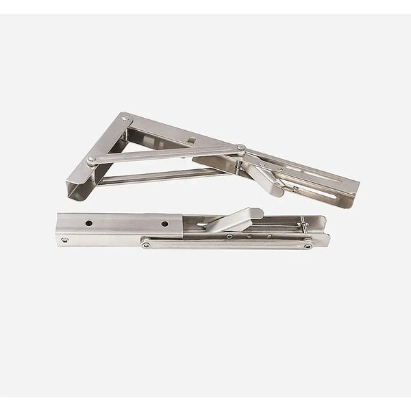2x 10" Stainless Steel Folding Table Bracket Shelf Bench 50kg Load Heavy Duty Deals499