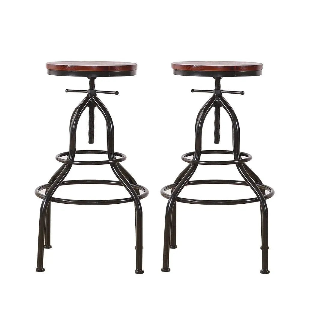 2x Bar Stools Stool Swivel Gas Lift Kitchen Wooden Dining Chair Chairs Barstools Deals499
