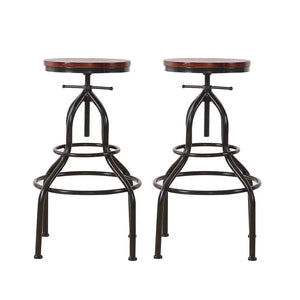 2x Bar Stools Stool Swivel Gas Lift Kitchen Wooden Dining Chair Chairs Barstools Deals499