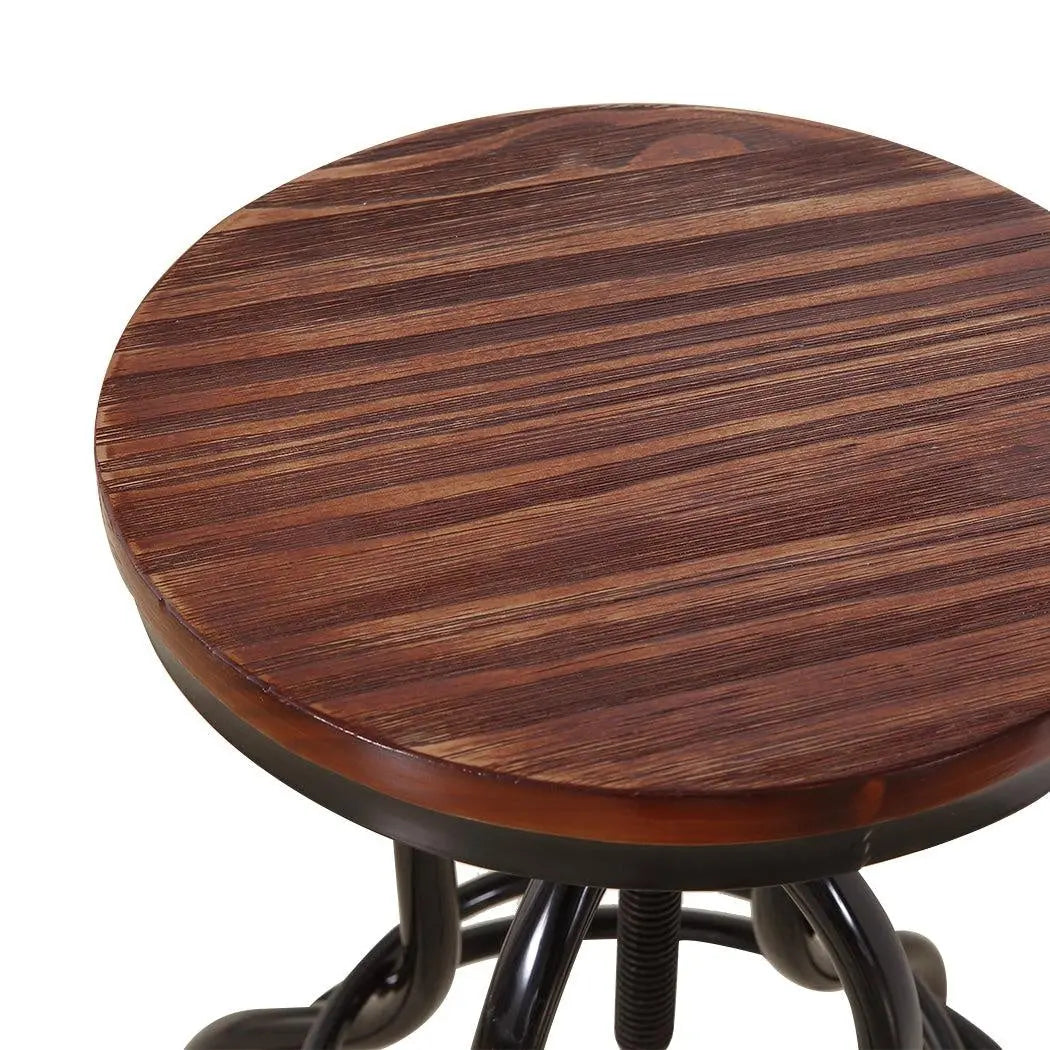 2x Bar Stools Stool Swivel Gas Lift Kitchen Wooden Dining Chair Chairs Barstools Deals499