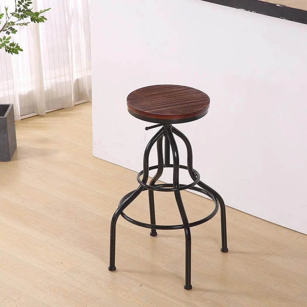 2x Bar Stools Stool Swivel Gas Lift Kitchen Wooden Dining Chair Chairs Barstools Deals499