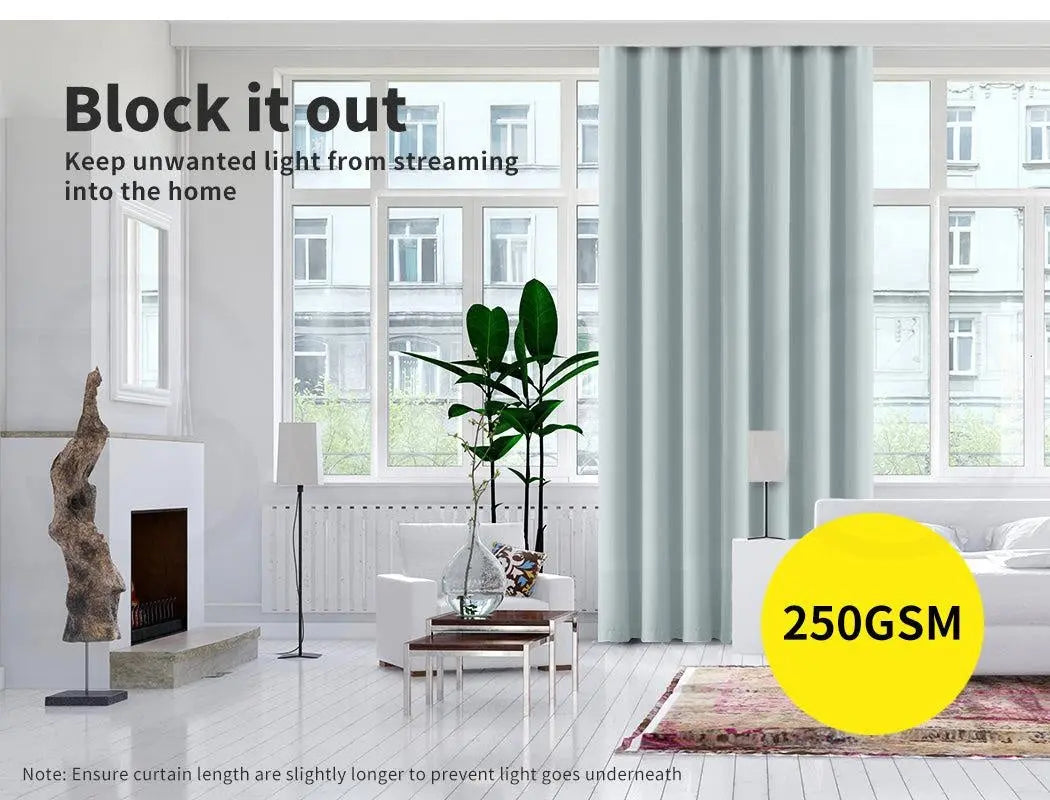 2x Blockout Curtains Panels 3 Layers Eyelet Room Darkening 140x160cm Grey Deals499