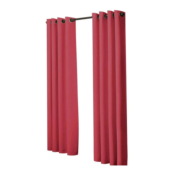 2x Blockout Curtains Panels 3 Layers Eyelet Room Darkening 140x230cm Burgundy Deals499