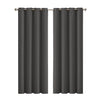 2x Blockout Curtains Panels 3 Layers Eyelet Room Darkening 140x230cm Charcoal Deals499
