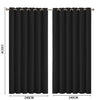 2x Blockout Curtains Panels 3 Layers Eyelet Room Darkening 240x230cm Black Deals499