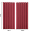2x Blockout Curtains Panels 3 Layers Eyelet Room Darkening 240x230cm Burgundy Deals499