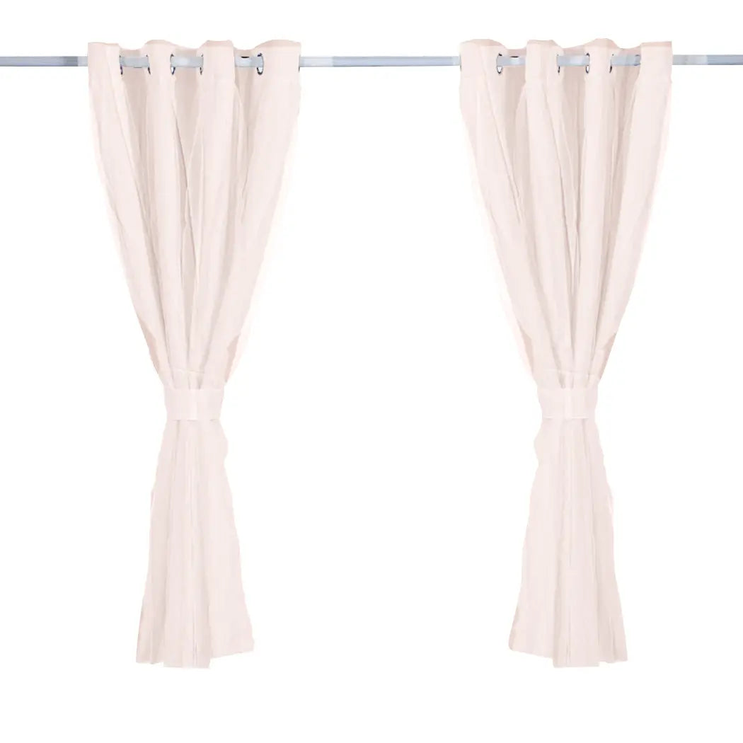 2x Blockout Curtains Panels 3 Layers with Gauze Room Darkening 140x244cm Rose Deals499