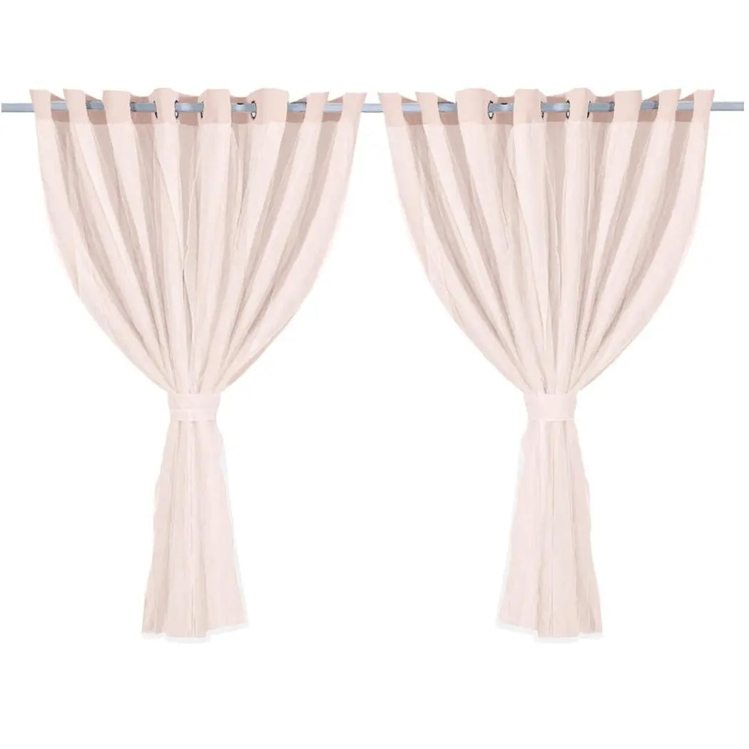 2x Blockout Curtains Panels 3 Layers with Gauze Room Darkening 300x230cm Rose Deals499