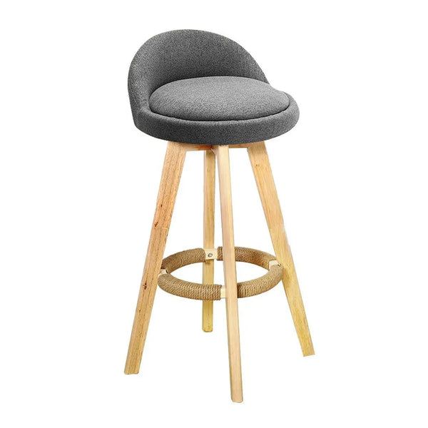 2x Levede Fabric Swivel Bar Stool Kitchen Stool Dining Chair Barstools Grey Deals499