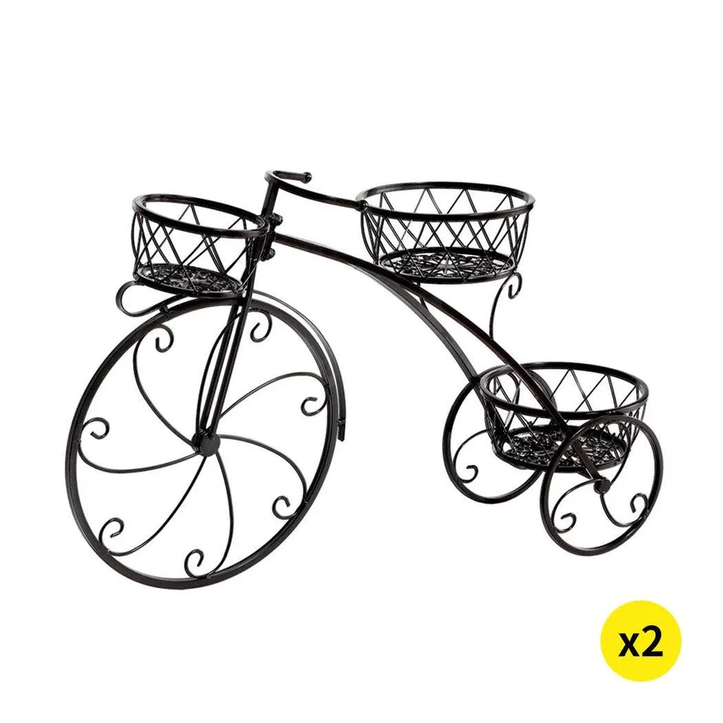 2x Plant Stand Outdoor Indoor Pot Garden Decor Flower Rack Wrought Iron Bicycles Deals499