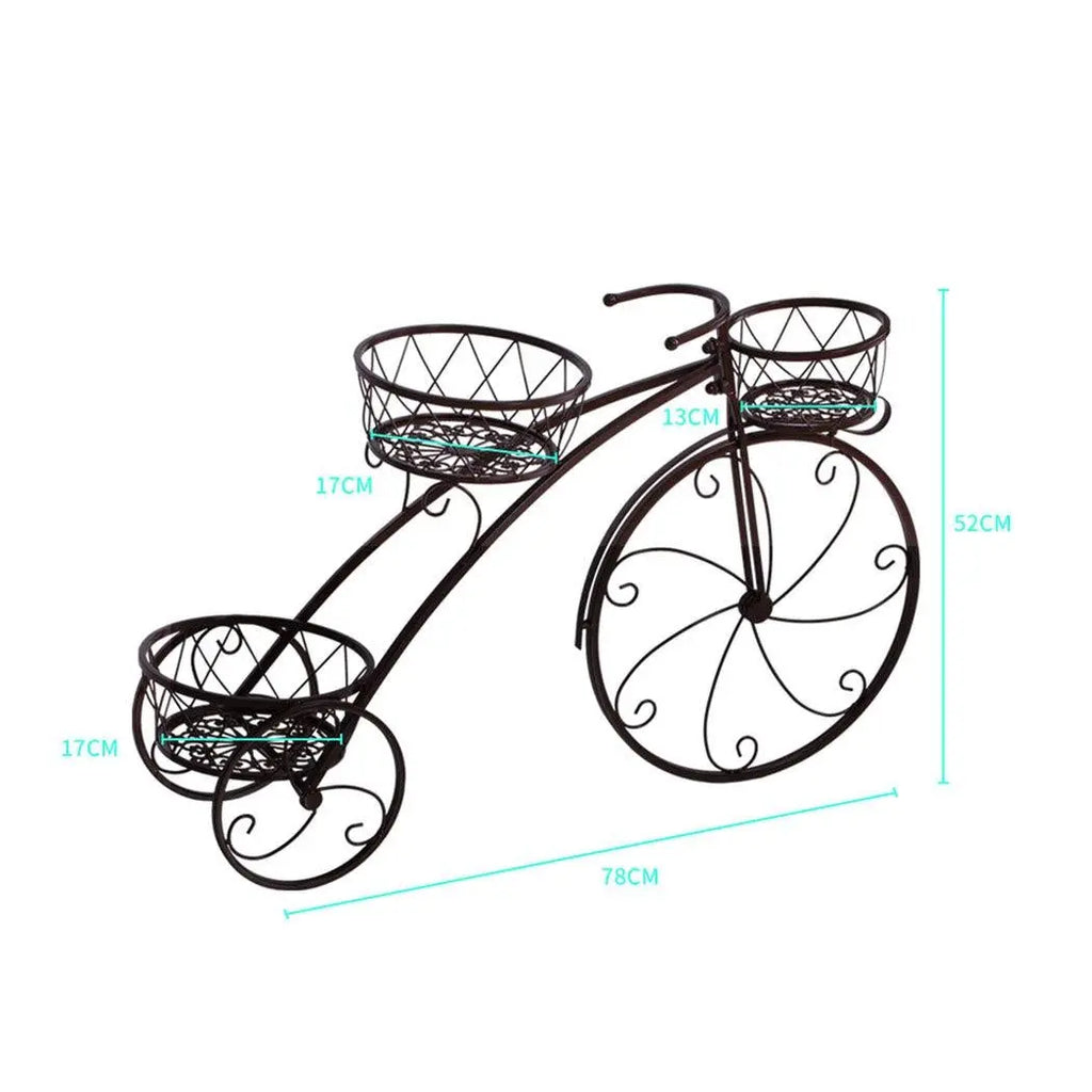 2x Plant Stand Outdoor Indoor Pot Garden Decor Flower Rack Wrought Iron Bicycles Deals499