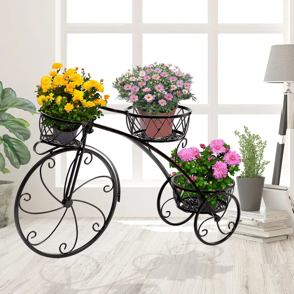 2x Plant Stand Outdoor Indoor Pot Garden Decor Flower Rack Wrought Iron Bicycles Deals499