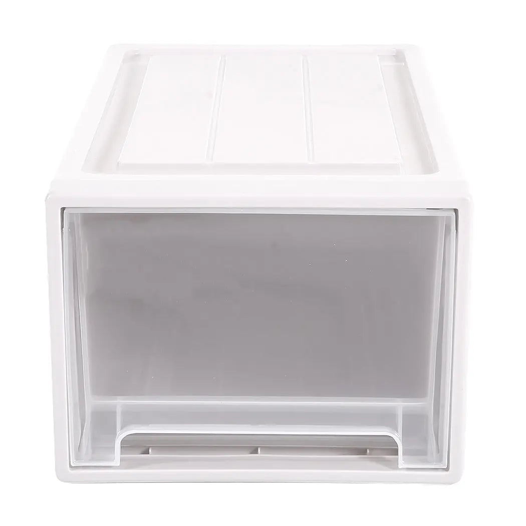2x Plastic Wide Drawer Shoes Storage Boxes Stackable Clothes Kids Toys Organiser Deals499