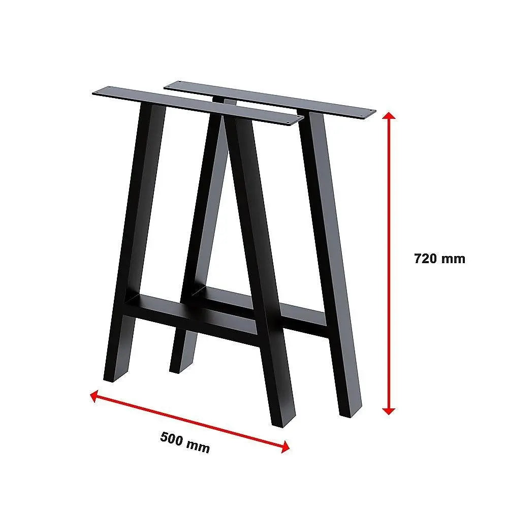 2x Rustic Dining Table Legs Steel Industrial Vintage 71cm - Black Deals499