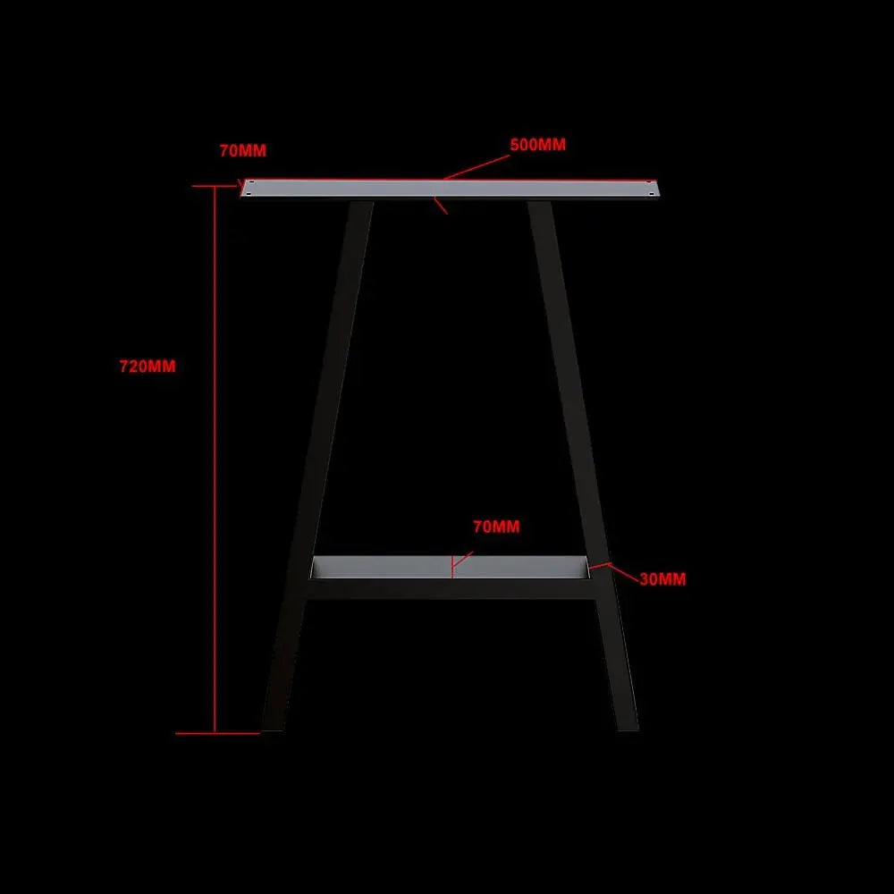 2x Rustic Dining Table Legs Steel Industrial Vintage 71cm - Black Deals499