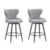 2x Swivel Bar Stools Tufted Counter Chairs with Stud Trim and Metal Base-Dark Grey Deals499