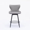 2x Swivel Bar Stools Tufted Counter Chairs with Stud Trim and Metal Base-Dark Grey Deals499