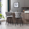 2x Swivel Bar Stools Tufted Counter Chairs with Stud Trim and Metal Base-Dark Grey Deals499