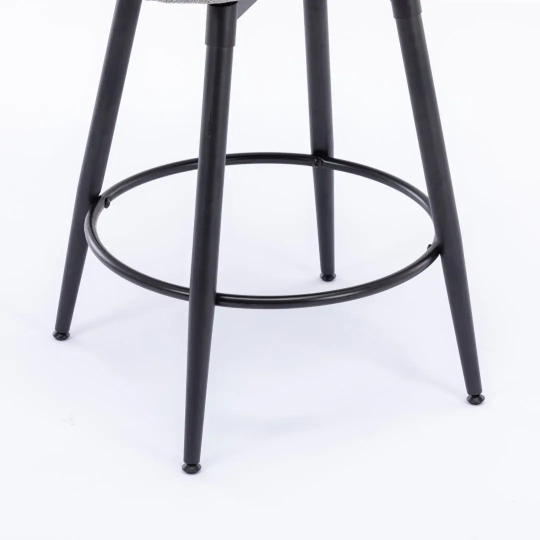 2x Swivel Bar Stools Tufted Counter Chairs with Stud Trim and Metal Base-Dark Grey Deals499