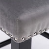 2x Velvet Upholstered Button Tufted Bar Stools with Wood Legs and Studs-Grey Deals499