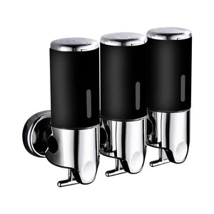 3 Bottles Bathroom Shower Soap Shampoo Gel Dispenser Pump Wall 1500ml Black Deals499